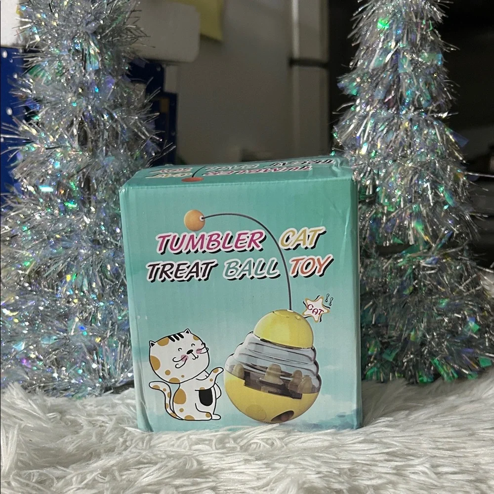 Interactive Tumbler Cat Treat Ball Toy - Yellow